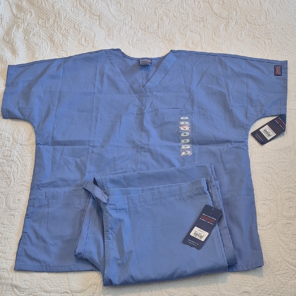 Cherokee unisex uniform scrub set ceil blue NWT